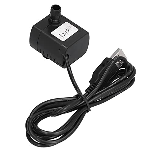 Wasserpumpe DC 12V Tauchwasserpumpe 170L/H DC Wasserdichte Tauchpumpe mit USB-Stecker für Aquarien Brunnen von LiebeWH