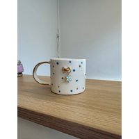 Blue Daisy | Handgemacht Keramiktasse Kaffeetasse Handmade 24K Gold Geschenk Muttertag Valentinstag Geburtstag Mug Ceramic von LiebedeineTasse