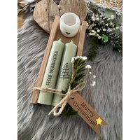 Weihnachtliches Kerzenset Mit Kerzenhalter I Geschenkidee Für Weihnachten Viele Kerzenfarben Zur Wahl von LiebensWertigkeit