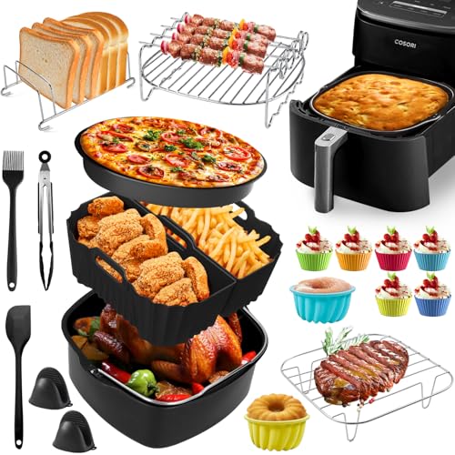 Heißluftfritteuse Zubehör Set für Ninja AF180EU/140EU, Philips NA230, Cosori 5,5L- 6,4L und Cookwise 9L Heißluftfritteuse Airfryer Silikonform Kits mit Grillroste, Pizzapfanne und Kuchenform Heißluftfritteuse Zubehör Set für Ninja AF180EU/140EU, Philips NA230, Cosori 5,5L- 6,4L und Cookwise 9L Heißluftfritteuse Airfryer Silikonform Kits mit Grillroste, Pizzapfanne und Kuchenform von Lieberwell