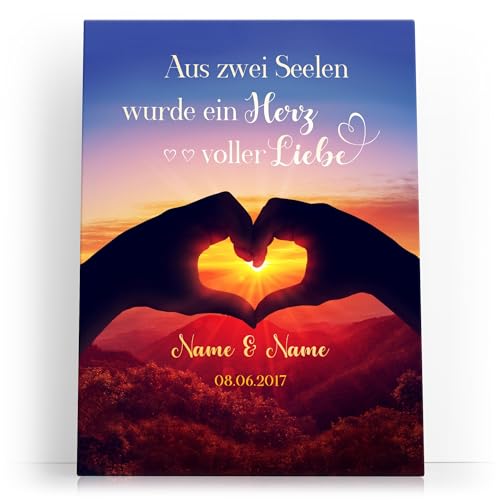 Liebesleinwand Personalisierte Geschenke | Leinwandbild Geschenk für sie und ihn zum Geburtstag, Hochzeitstag, Jahrestag gestalten | Herzensblick von Liebesleinwand