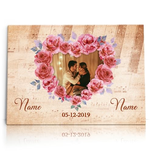 Liebesleinwand Individuelles Wandbild mit Foto | Jahrestag, Hochzeitstag Geschenke für Frauen | Leinwand mit Foto, Namen und Datum gestalten | Einklang der Herzen Liebesleinwand Individuelles Wandbild mit Foto | Jahrestag, Hochzeitstag Geschenke für Frauen | Leinwand mit Foto, Namen und Datum gestalten | Einklang der Herzen von Liebesleinwand