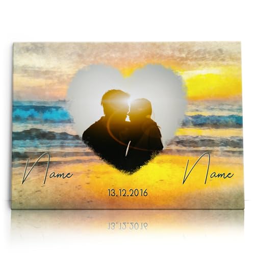 Liebesleinwand Individuelles Wandbild mit Foto | Jahrestag, Hochzeitstag Geschenke für Frauen | Leinwand mit Foto, Namen und Datum gestalten | Romantischer Sonnenuntergang Liebesleinwand Individuelles Wandbild mit Foto | Jahrestag, Hochzeitstag Geschenke für Frauen | Leinwand mit Foto, Namen und Datum gestalten | Romantischer Sonnenuntergang von Liebesleinwand
