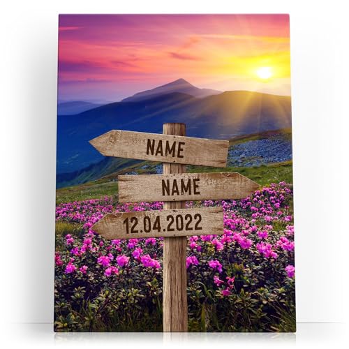 Liebesleinwand | Leinwand mit Namen und Datum | Wandbild gestalten, Jahrestag Geschenk für Frauen und Männer | Wiesenabenteuer Liebesleinwand | Leinwand mit Namen und Datum | Wandbild gestalten, Jahrestag Geschenk für Frauen und Männer | Wiesenabenteuer von Liebesleinwand