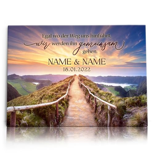 Liebesleinwand Leinwand personalisiert | Geschenk für sie oder ihn zum Jahrestag, Verlobung, Hochzeitstag | Leinwandbild gestalten mit Namen und Datum | Pfad der Liebe Liebesleinwand Leinwand personalisiert | Geschenk für sie oder ihn zum Jahrestag, Verlobung, Hochzeitstag | Leinwandbild gestalten mit Namen und Datum | Pfad der Liebe von Liebesleinwand