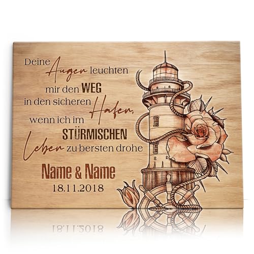 Liebesleinwand Personalisierte Geschenke Leuchte mir den Weg | Leinwandbild Geschenk für sie und ihn zum Geburtstag, Hochzeitstag, Jahrestag gestalten von Liebesleinwand