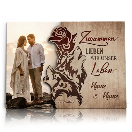 Liebesleinwand Personalisierte Geschenke mit Foto Liebesschwur | Leinwandbild Geschenk für sie und ihn zum Geburtstag, Hochzeitstag, Jahrestag gestalten von Liebesleinwand