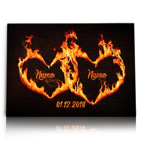 Liebesleinwand Personalisiertes Geschenk für Partner Feuerherzen Geschenk Jahrestag, Verlobung, Hochzeitstag | Leinwandbild romantisch gestalten Liebesleinwand Personalisiertes Geschenk für Partner Feuerherzen Geschenk Jahrestag, Verlobung, Hochzeitstag | Leinwandbild romantisch gestalten von Liebesleinwand