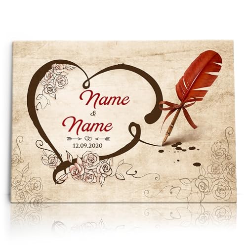 Liebesleinwand Personalisiertes Geschenk für Partner Geschenk Jahrestag, Verlobung, Hochzeitstag | Leinwandbild romantisch gestalten | Besiegelte Liebe von Liebesleinwand