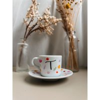 Personalisierte Espressotasse Mit Blumen Personalisierte Espressotasse Mit Blumen von LiebevollVonLu