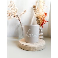 Personalisierte Tasse Mit Namen Oder Buchstabe in Steingutoptik || Kaffeetasse, Espressotasse Teetasse Perfekt Als Geschenk von LiebevollVonLu