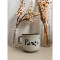 Personalisierte Tasse Mit Namen Oder Buchstabe in Steingutoptik || Kaffeetasse, Espressotasse Teetasse Perfekt Als Geschenk von LiebevollVonLu