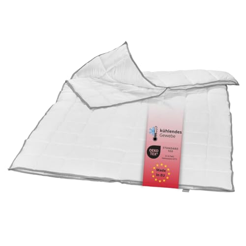 liebling 4-Jahreszeiten Steppbett Kassettendecke Bettdecke mit Top Cool Gewebe 155 x 220 cm, weiß von liebling