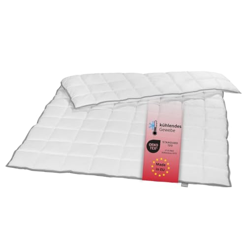 liebling sommerleichtes Steppbett Kassettendecke Bettdecke mit Top Cool Gewebe 155 x 220 cm, weiß von liebling