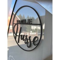 Türdekoration Mit Name Aus Holz - Türring Familie Hölzernes Türschild Haustürschild Nachname Eingangstür Hängeschild Familienname von LieblingskramDesign