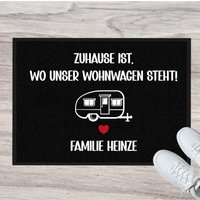 Camping Fußmatte "Zuhause Ist, Wo Unser Wohnwagen Steht" | Personalisiert Mit Namen Geschenk Für Camper & Wohnmobil von Lieblingsobjekt