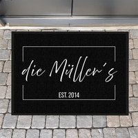 Personalisierte Fußmatte Mit Familienname & Gründungsjahr | Est. | Türmatte Im Rahmen-Design Geschenk Zur Hochzeit Und Zum Einzug von Lieblingsobjekt
