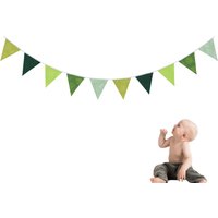 Wimpelkette/Wimpelgirlande Fürs Kinderzimmer, Unifarben, Grün von Lieblingsschneiderei