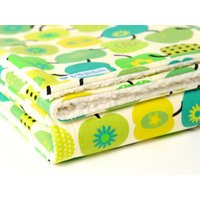 Babydecke, "Retro Äpfel", Grün, Kuscheldecke, Mit Baby Unterwegs, Baumwolldecke, Baumwoll Teddy Babydecke, "Retro Äpfel", Grün, Kuscheldecke, Mit Baby Unterwegs, Baumwolldecke, Baumwoll Teddy von Lieblingsschnitte