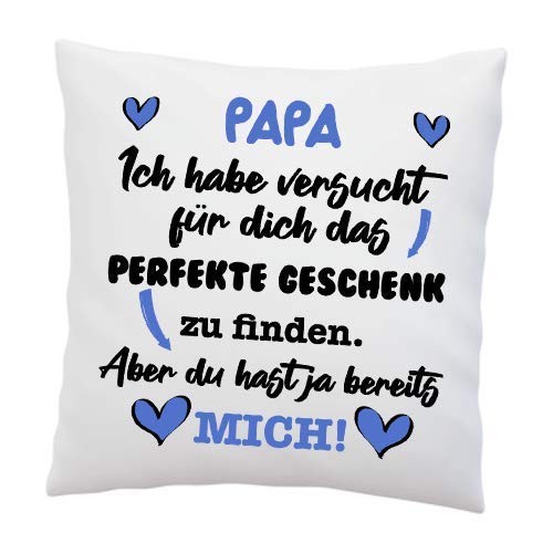LIEBTASTISCH Kissen mit Spruch - ''Papa, Ich Habe versucht für Dich das perfekte.''- Deko-Kissen - weiß 40cm x 40cm - Liebe - optimales Geschenk - Vatertag - Geburtstag LIEBTASTISCH Kissen mit Spruch - ''Papa, Ich Habe versucht für Dich das perfekte.''- Deko-Kissen - weiß 40cm x 40cm - Liebe - optimales Geschenk - Vatertag - Geburtstag von LIEBTASTISCH