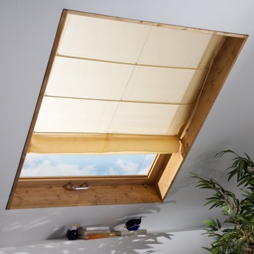 Dachfenster-Raffrollo | B 100 x H 170 cm | lichtdurchlässig | gelb von Liedeco