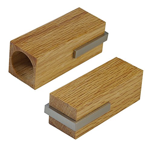 Liedeco Endkappe, Endstück Wood für Gardinenstange 20 mm ø Pur | vernickelt- Natur | 2 Stück von Liedeco