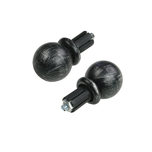 Liedeco Endstück, Endknopf Kugel 16 mm ø Esperanca | schwarz-Silber | 2 Stück Liedeco Endstück, Endknopf Kugel 16 mm ø Esperanca | schwarz-Silber | 2 Stück von Liedeco