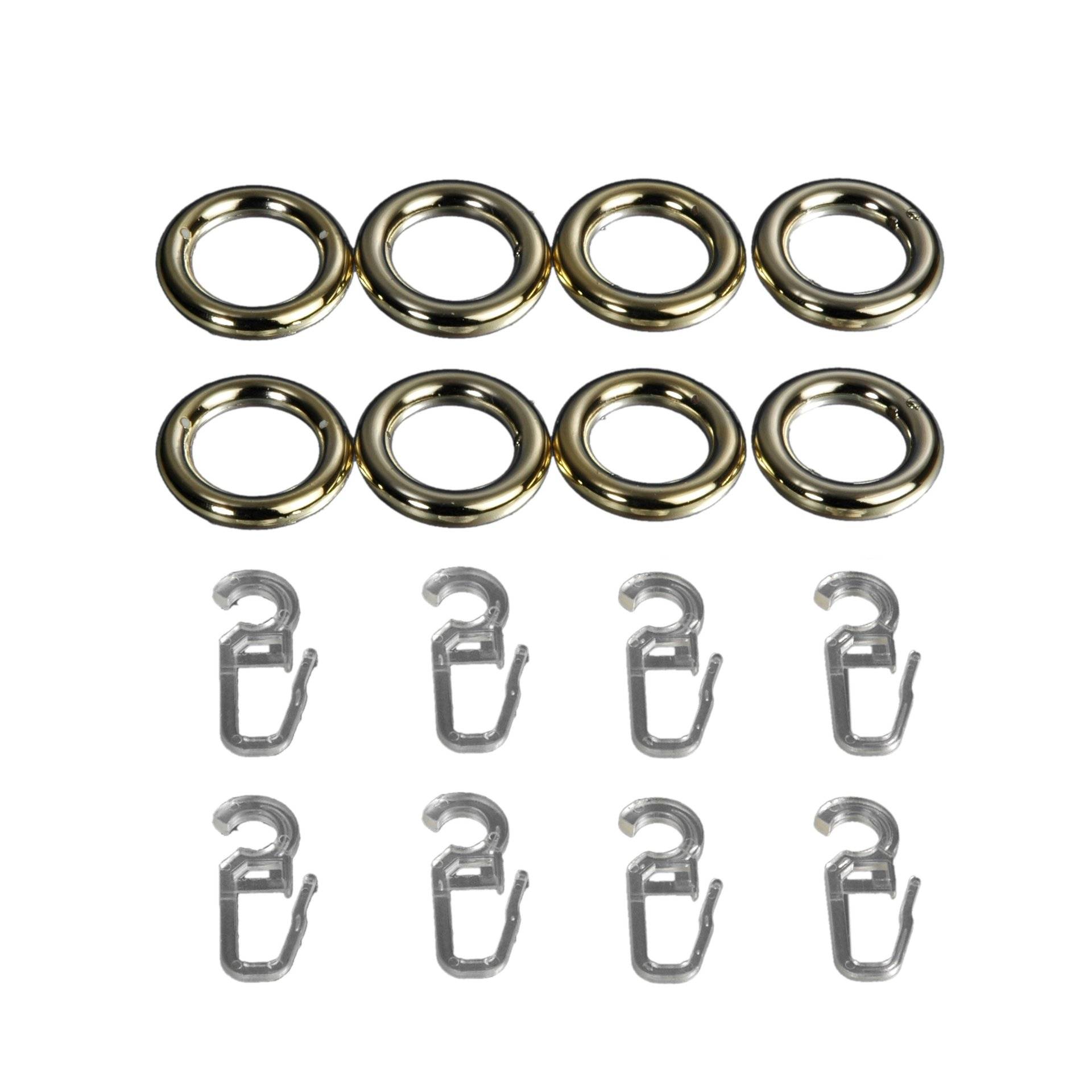 Gardinenring mit Faltenlegehaken für Scheibenstangen, Ø12mm, 8 Stück Gardinenring mit Faltenlegehaken für Scheibenstangen, Ø12mm, 8 Stück von Liedeco