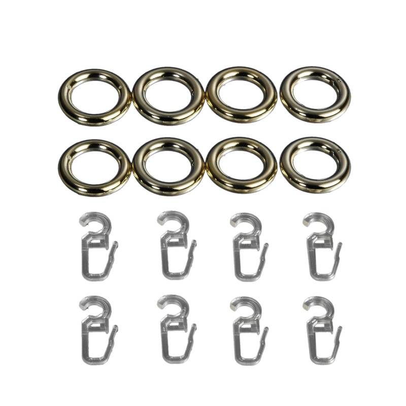 Gardinenring mit Faltenlegehaken für Scheibenstangen, Ø12mm, 8 Stück Gardinenring mit Faltenlegehaken für Scheibenstangen, Ø12mm, 8 Stück von Liedeco