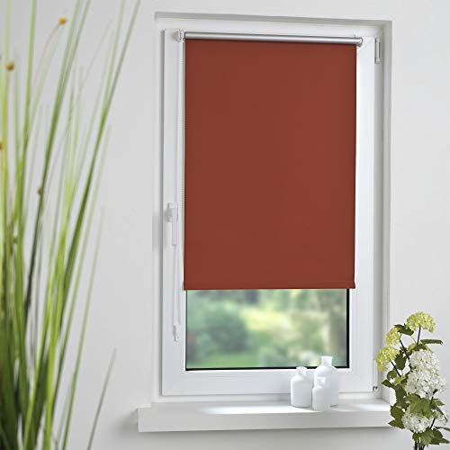 LIEDECO Klemmfix-Thermo-Rollo Verdunklung, Terracotta inkl. Klemmträger 60X150 cm von Liedeco