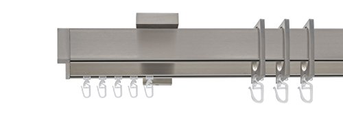 Liedeco® Gardinenstange, Stilgarnitur, Vorhangstange Cubis / 2-läufig in eckigem Design mit Zubehör von Liedeco