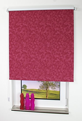 Liedeco® Rollo, Fenster Rollo, Kettenzug-Rollo / 102 x 180 cm (Breite x Höhe), Bordeaux Dekor Wolken/Stoff mit Dekor, Verdunkelnd, Blickdicht/viele Farben, Größen/Variable Montage möglich von Liedeco