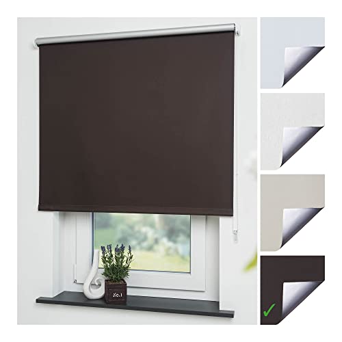 Liedeco® Rollo, Fenster Rollo, Kettenzug-Rollo / 102 x 180 cm (Breite x Höhe), braun/Thermo-Beschichtung, Verdunkelnd, Blickdicht/viele Farben, Größen und Typen/Breiten 60-200 cm von Liedeco