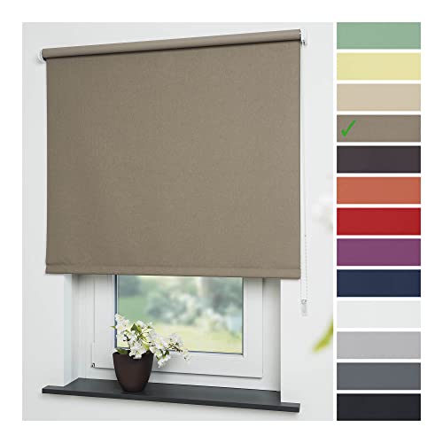 Liedeco® Rollo, Fenster Rollo, Kettenzug-Rollo / 102 x 240 cm (Breite x Höhe), caffee/Verdunkelnd, Abdunkelnd, Blickdicht/viele Farben, Größen/Breiten 60-200 cm/Variable Montage möglich von Liedeco