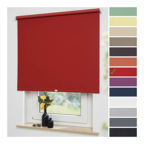 Liedeco® Rollo, Spring-, Schnapprollo / 152 x 180 cm (Breite x Höhe), rot/Verdunkelnd, Abdunkelnd, Blickdicht/viele Farben, Größen und Typen/Breiten 60-200 cm/Variable Montage möglich von Liedeco