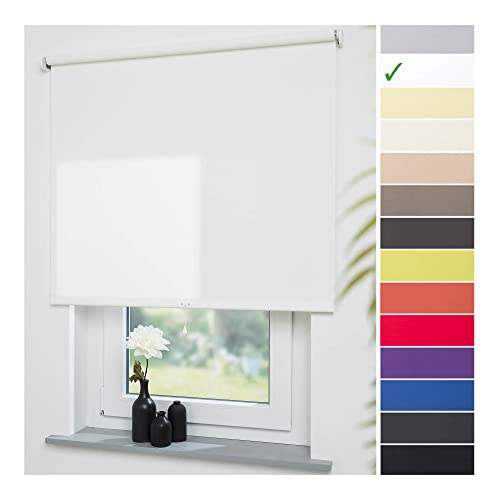 Liedeco® Rollo, Spring-, Schnapprollo / 162 x 180 cm (Breite x Höhe), weiß/lichtdurchlässig, Blickdicht/viele Farben, Größen und Typen/Breiten 60-200 cm/Variable Montage möglich von Liedeco
