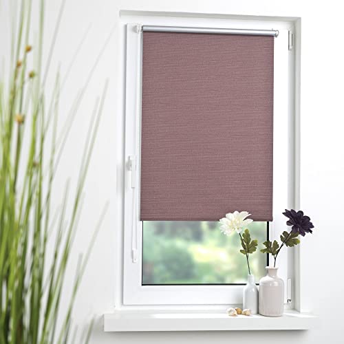 Liedeco® Rollo Klemmfix Thermobeschichtet - 45 x 150 cm braun (Breite x Höhe) / lichtundurchlässig Blickdicht verdunkelnd und stufenlos verstellbar/leichte Innen-Montage ohne Bohren mit Klemmträger von Liedeco
