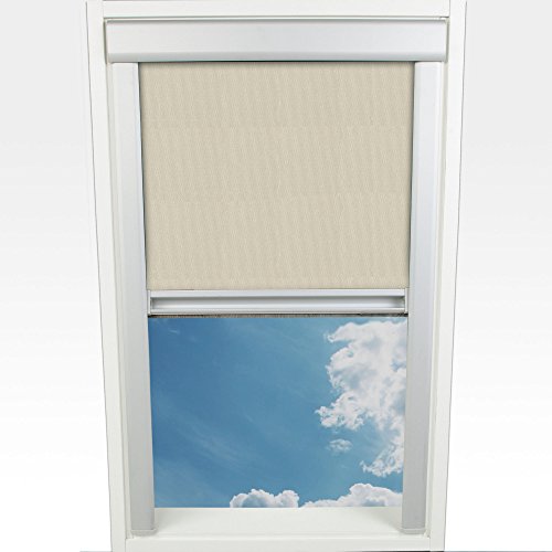 Liedeco Dachfensterrollo m. seitl. Führungsschiene 49,3 x 94,0 cm Fb. beige von Liedeco