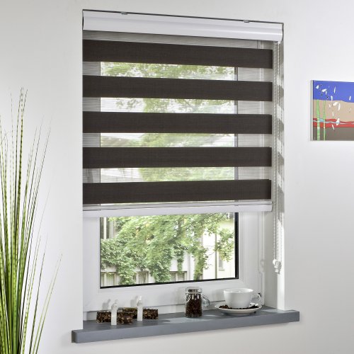 Liedeco Duo-Rollo, Doppelrollo mit Blende | Espresso | B 100 x H 160 cm von Liedeco