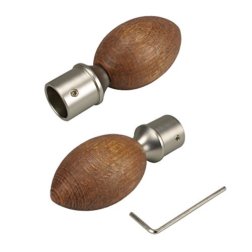 Liedeco Endstück für Gardinenstangen Egg Landhaus, ø 16 mm, 1 Stück - chrom-matt/nussbaum Liedeco Endstück für Gardinenstangen Egg Landhaus, ø 16 mm, 1 Stück - chrom-matt/nussbaum von Liedeco