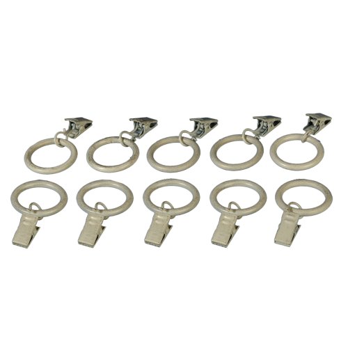 Liedeco Gardinenringe für Gardinenstangen mit Klammer Landhaus, ø 16 mm, 10 STK weiß Gold Liedeco Gardinenringe für Gardinenstangen mit Klammer Landhaus, ø 16 mm, 10 STK weiß Gold von Liedeco