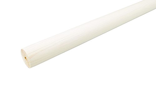 Liedeco Gardinenstange, Vorhangstange Holz 28 mm Ø Terra | kalkweiß weiß | 120 cm, 160 cm, 200 cm, 240 cm (120 cm) von Liedeco