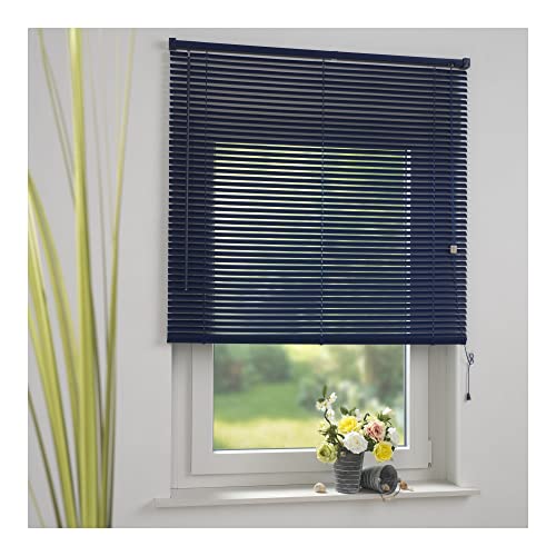 Liedeco Jalousie aus Kunststoff, 160 cm Länge, Kunststoff-Jalousie orientblau B 60 cm von Liedeco