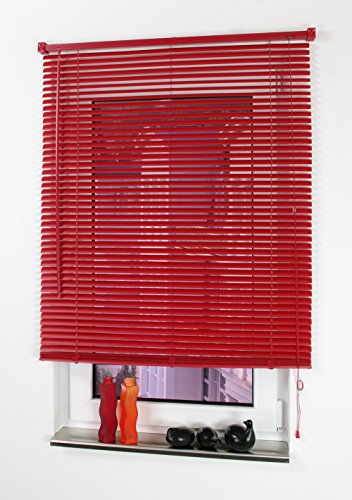 Liedeco Jalousie für Türen, 220 cm Länge, Kunststoff-Jalousie rot B 60 cm von Liedeco