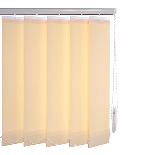 Liedeco Vertikalanlage Lamellenanlage Lamellenvorhang Vertikaljalousie | viele Farben | Lamellenbreite 89 mm | Höhe 180 cm, oder 250 cm | kürzbar (120 x 180 cm, Cream) von Liedeco
