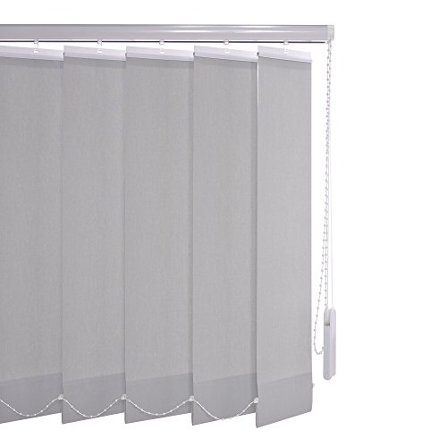 Liedeco Vertikalanlage Lamellenanlage Lamellenvorhang Vertikaljalousie | viele Farben | Lamellenbreite 89 mm | Höhe 180 cm, oder 250 cm | kürzbar (180 x 180 cm, hellgrau) von Liedeco