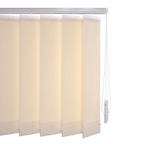 Liedeco Vertikalanlage Lamellenanlage Lamellenvorhang Vertikaljalousie | viele Farben | Lamellenbreite 89 mm | Höhe 180 cm, oder 250 cm | kürzbar (200 x 180 cm, Sand) von Liedeco