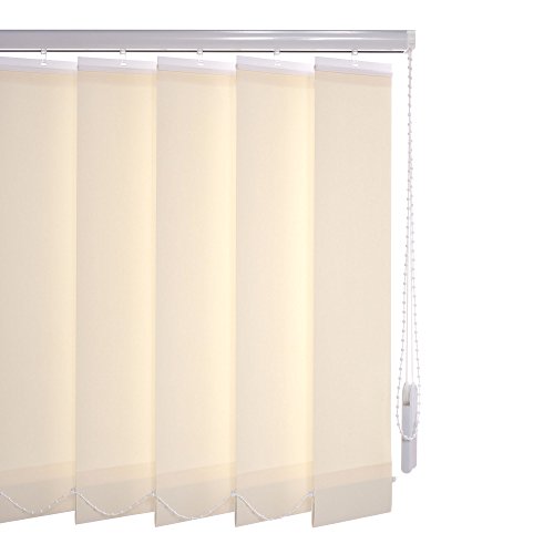Liedeco Vertikalanlage Lamellenanlage Lamellenvorhang Vertikaljalousie | viele Farben | Lamellenbreite 89 mm | Höhe 180 cm, oder 250 cm | kürzbar (200 x 180 cm, beige) von Liedeco