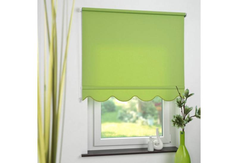 Seitenzugrollo, Liedeco, Lichtschutz, mit Bohren, verschraubt, Volantrollo - Volant Klassik, Fixmaß von Liedeco