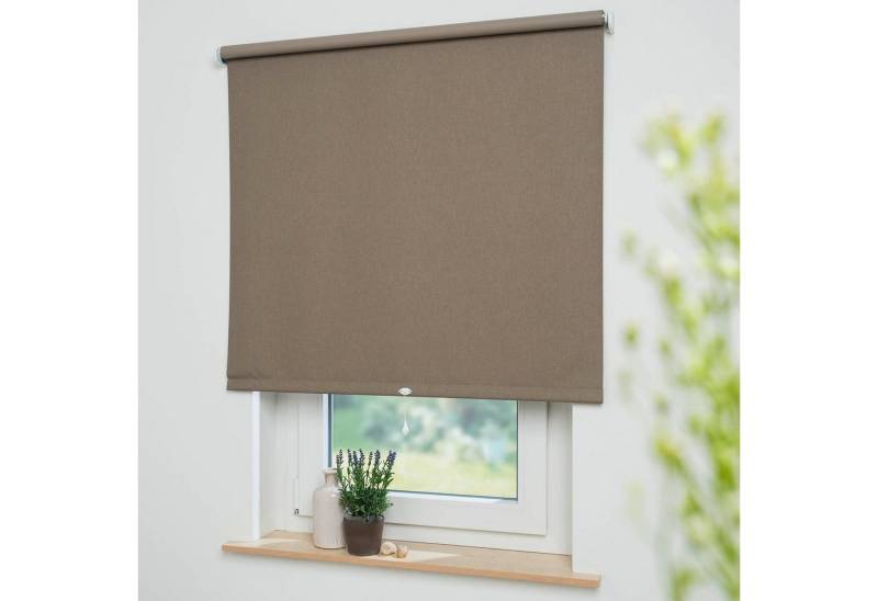 Springrollo Uni, Liedeco, verdunkelnd, mit Bohren, freihängend, verschraubt, Rollo Hergestellt in Deutschland von Liedeco